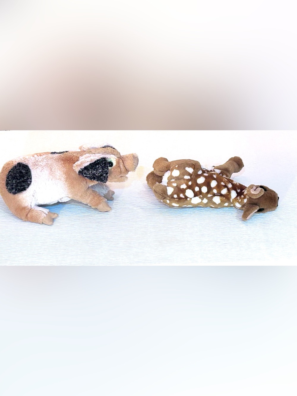 Folkmanis Hand Puppets: Grunting Plush Pig & Small Spotted Fawn - Picture 2 of 15